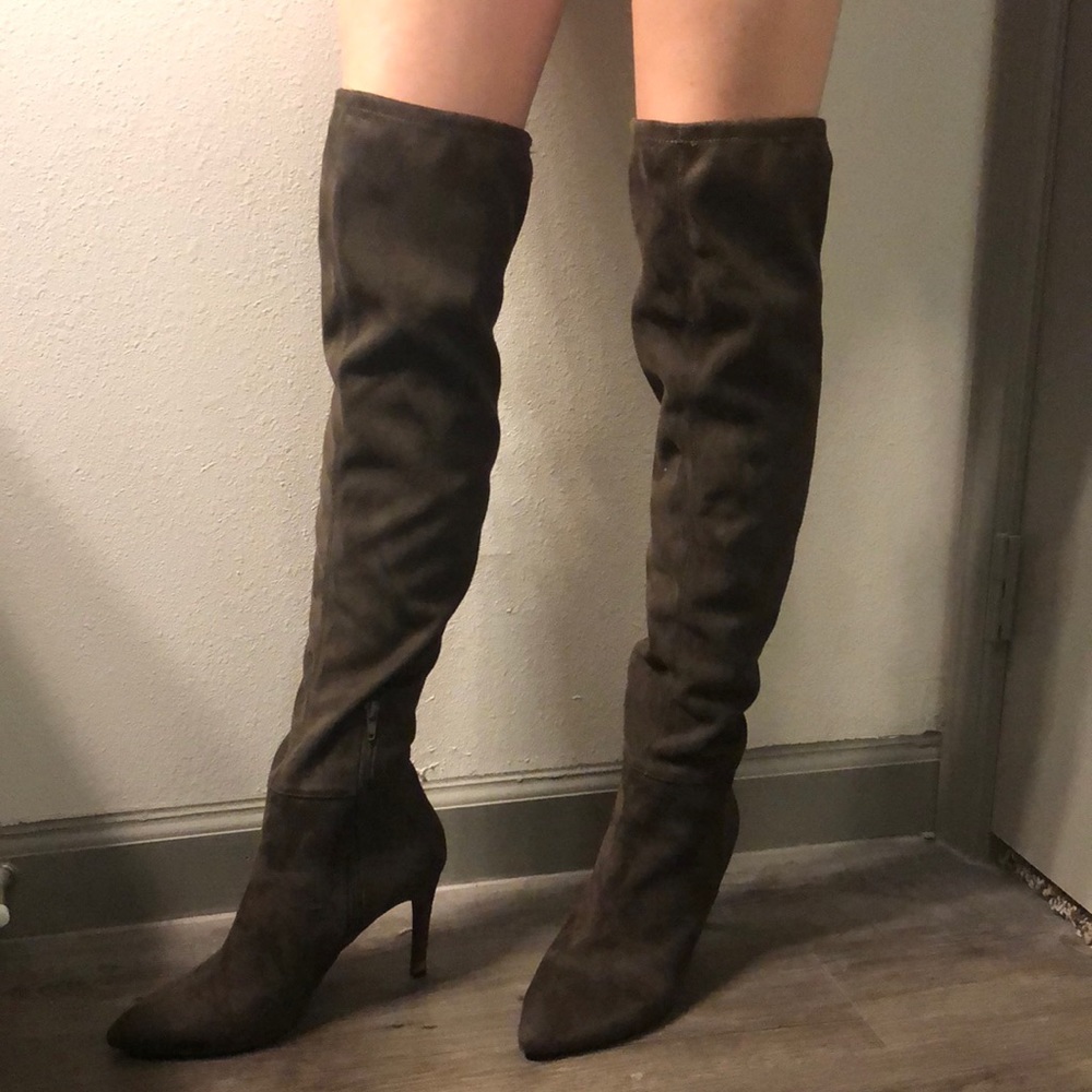 Hunter Green Knee High Boots